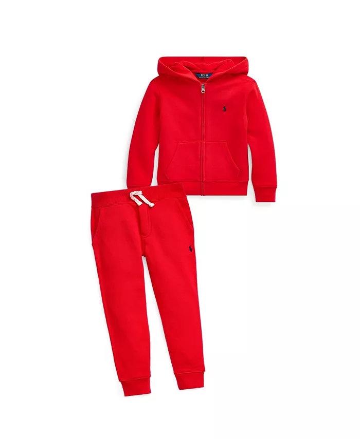 Детские и мальчиковые джоггеры из хлопкового флиса Polo Ralph Lauren, красный — фото 3