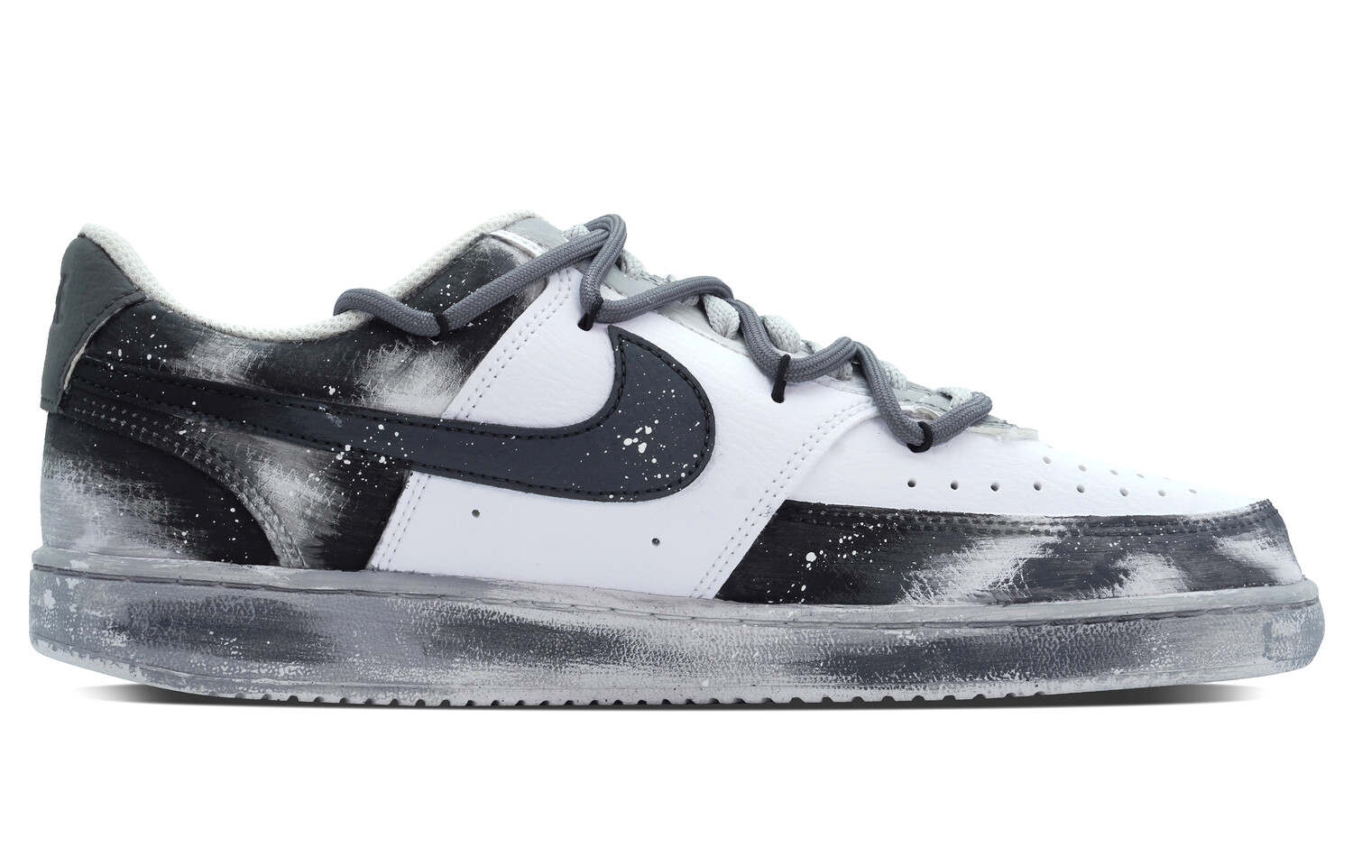 

Кроссовки Nike Court Vision 1 Skateboard Shoes Men Low-Top Black White Gray, Черный, Кроссовки Nike Court Vision 1 Skateboard Shoes Men Low-Top Black White Gray