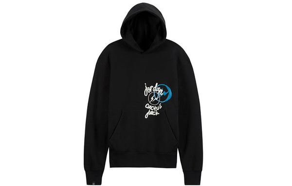 Толстовка Air Jordan x Travis Scott x Fragment Cartoon Printing Hoodie 'Black White', черный — фото 2
