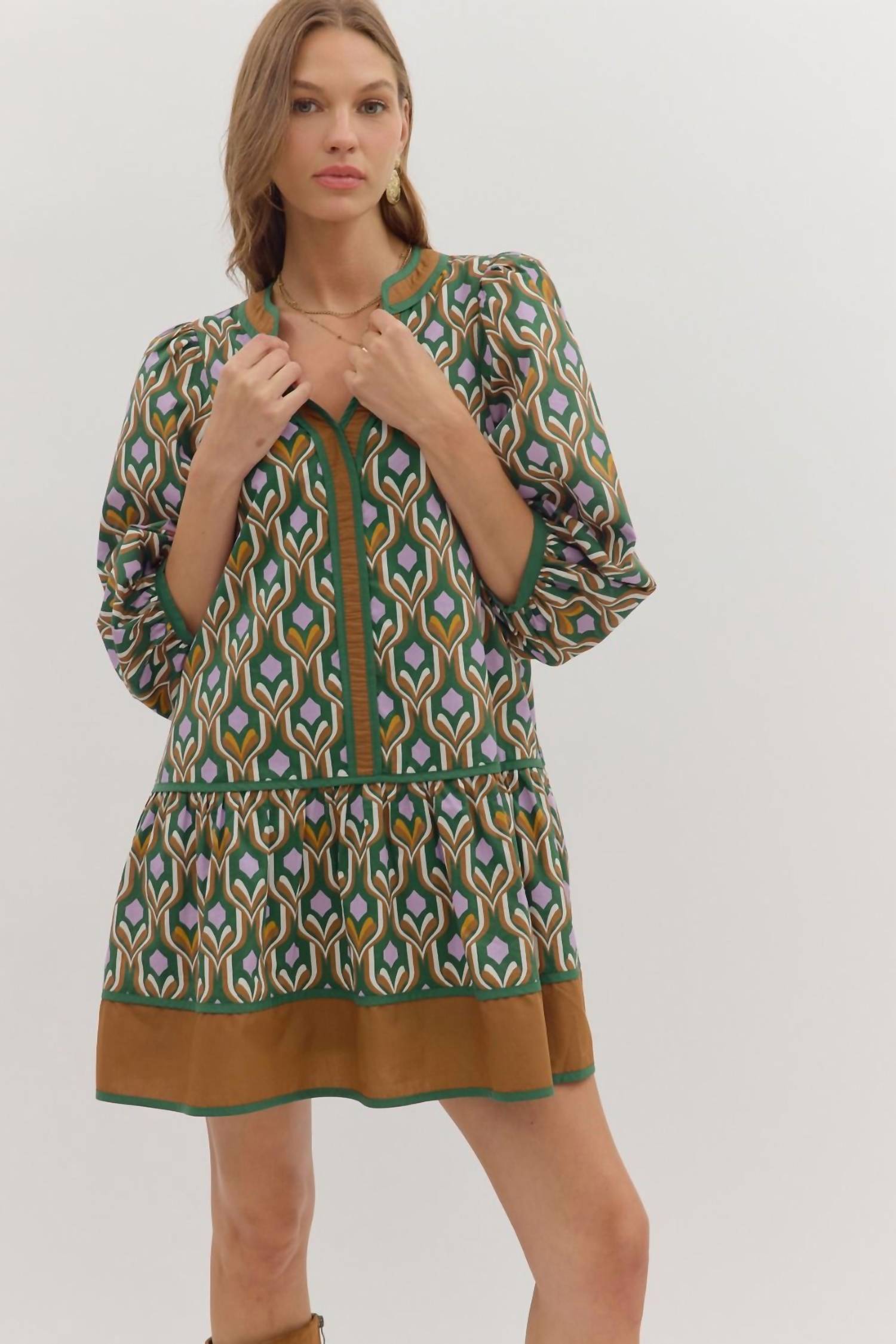 

Entro Мини-платье «Павлин» темно-зеленого цвета