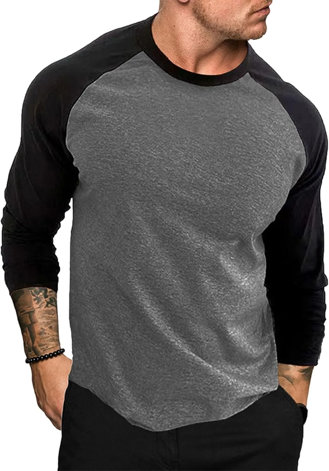 

Мужская футболка с длинным рукавом реглан Vintage Color Block Baseball Jersey evzosrz