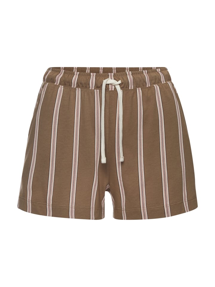 

Коричневые полосатые пижамные шорты LASCANA