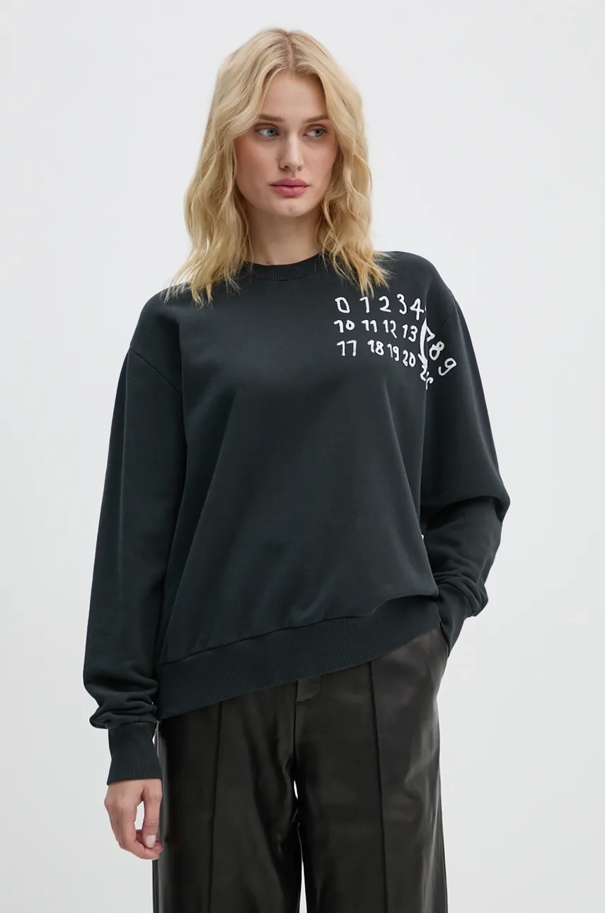 

Хлопковая толстовка MM6 Maison Margiela, черный