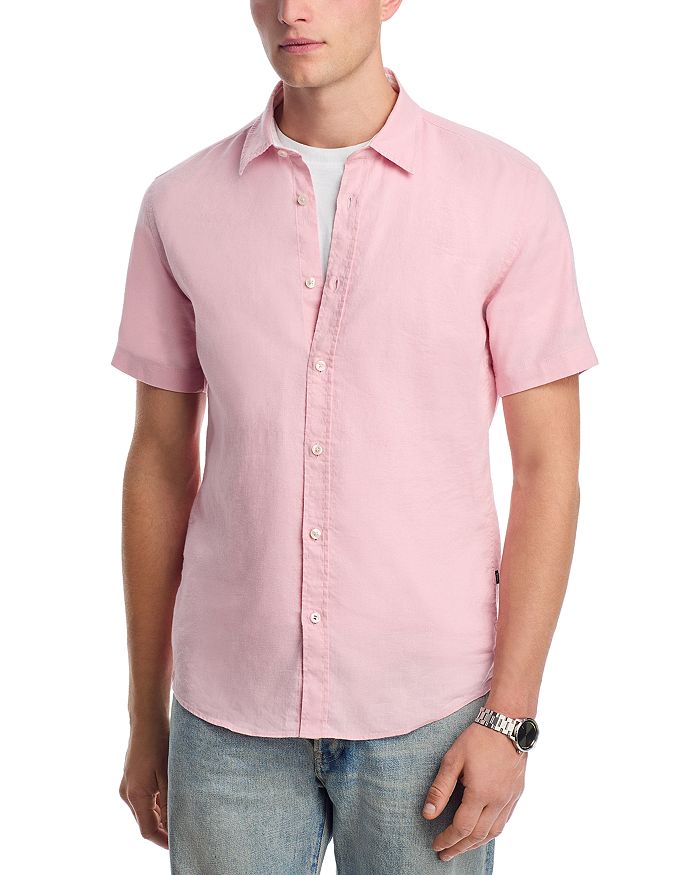 

Рубашка Slim Fit из эластичного льна Roan BOSS, розовый