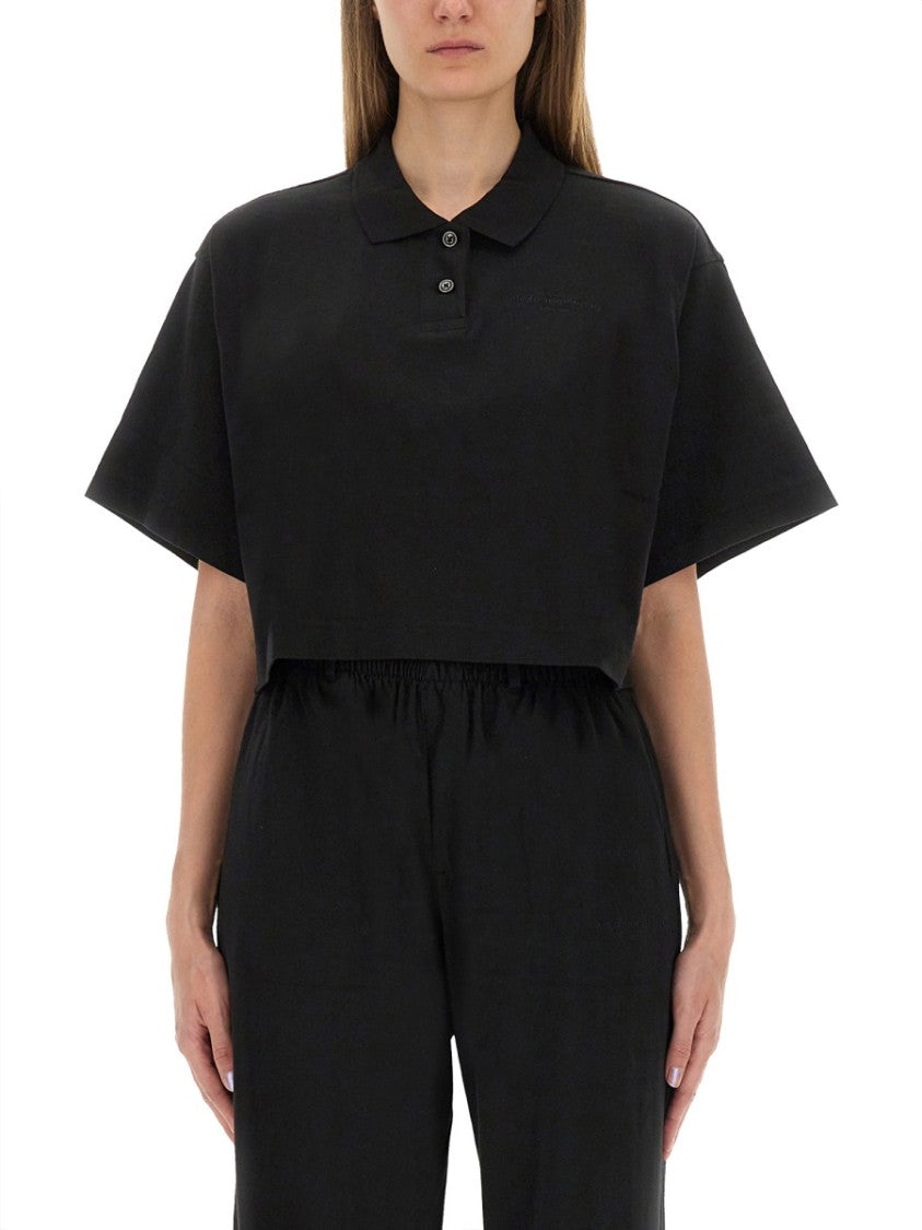 

Короткий поло из джерси Alexanderwang, черный