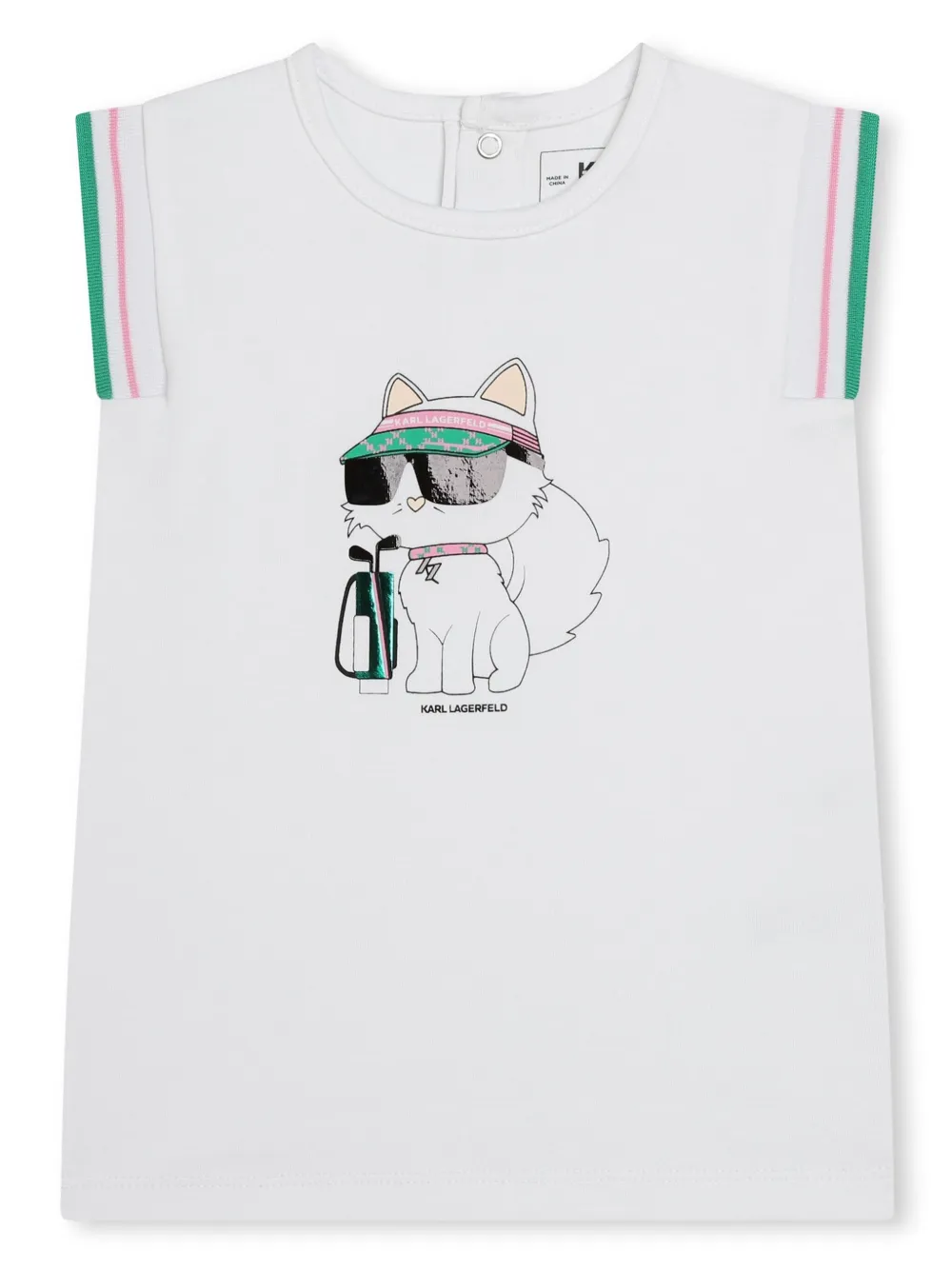

Платье с принтом Ikonik Choupette KARL LAGERFELD KIDS, белый