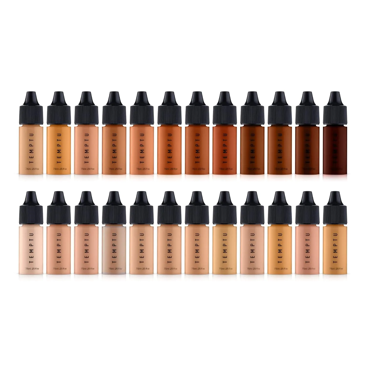 TEMPTU Perfect Canvas Airbrush Foundation: антивозрастная тональная основа долговременного действия, наращиваемое покрытие для увлажненной и здоровой кожи, полуматовый естественный финиш, 24 оттенка 1 штука (1 шт.), Complete Starter Set/All Shad...