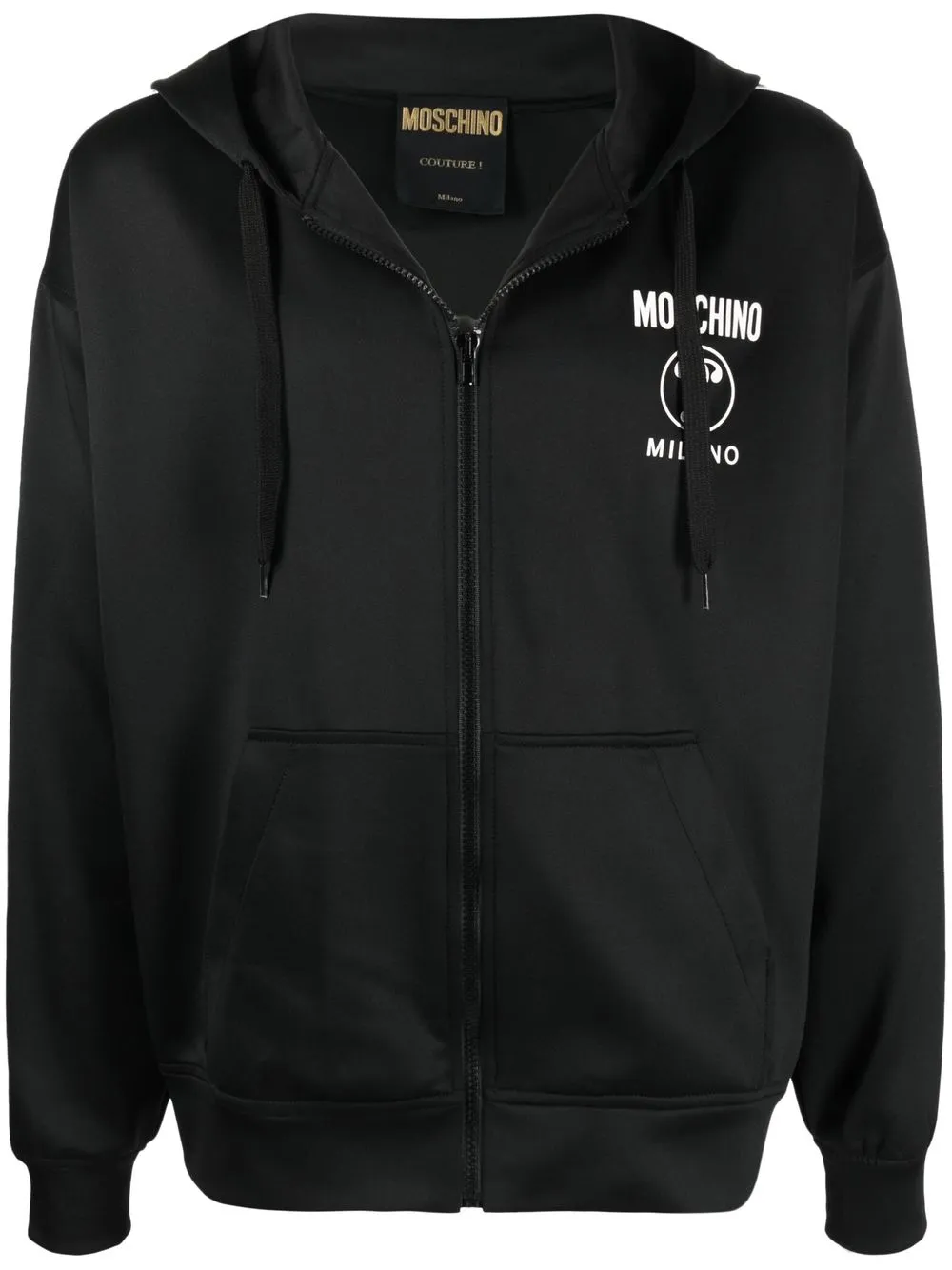 

Худи на молнии с логотипом Moschino, черный