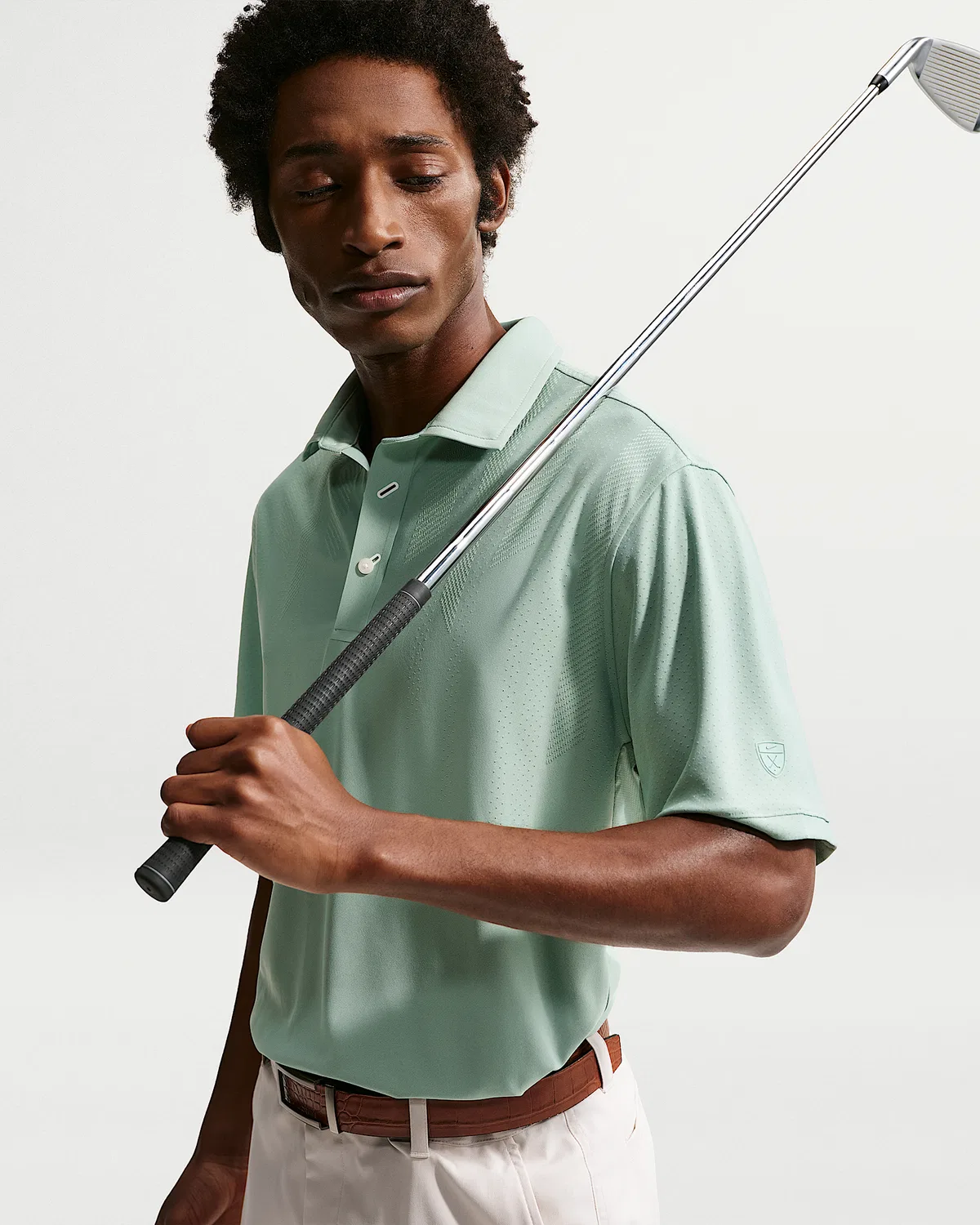 Мужское поло Nike Tailored Performance Dri-FIT Golf, Steam/Steam — фото 3