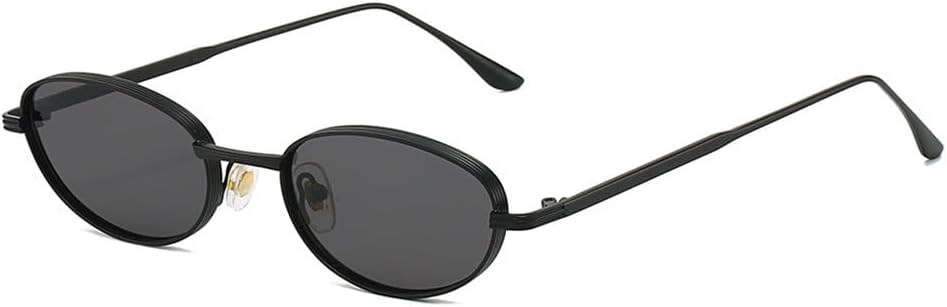 

Солнцезащитные очки UV400 с защитой от УФ-излучения — маленькая оправа, овальная металлическая, для женщин и мужчин, для бега и занятий спортом на открытом воздухе UYPTK, Black