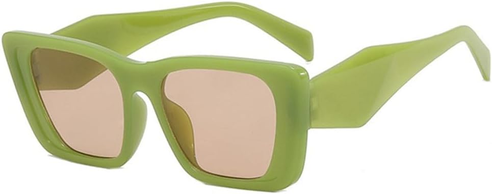 

Женские солнцезащитные очки в стиле панк «Кошачий глаз» с защитой от УФ-излучения UV400 для занятий спортом на открытом воздухе, бега и езды на велосипеде UYPTK, Green Tea