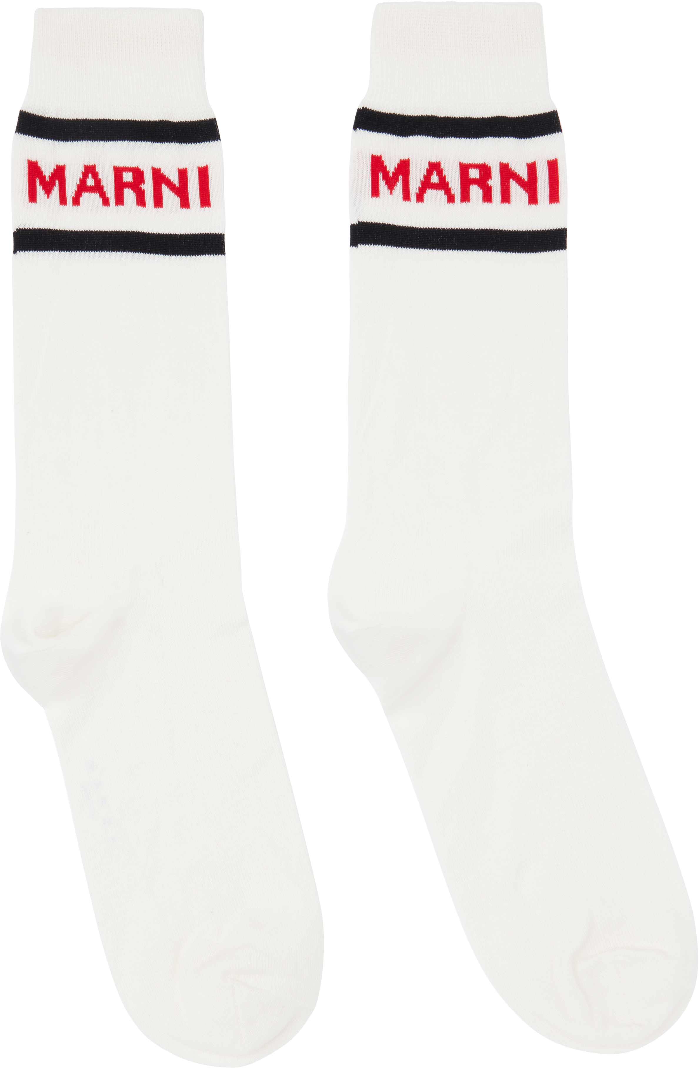 

Белые носки с логотипом на манжетах Marni, Lily white