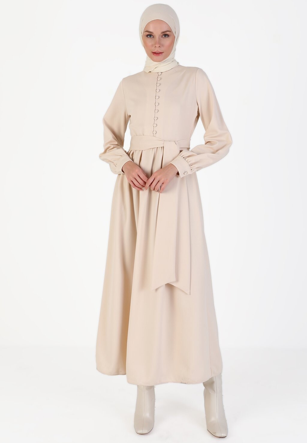 

Платье макси REFKA Modanisa, цвет light beige