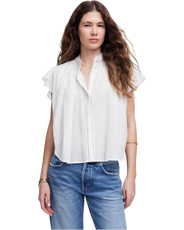

Топ Madewell Alana Top In Cotton Viscose Voile, белый