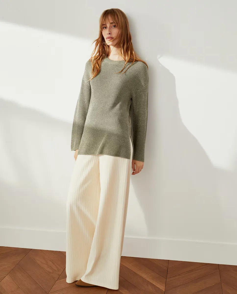 

Женский свитер жемчужной вязки Southern Cotton, флуоресцентный зеленый
