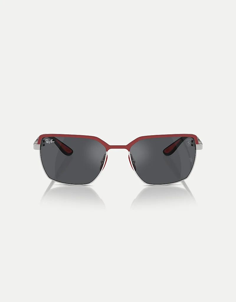 

Солнцезащитные очки Ray-Ban Rb3743m Scuderia Ferrari Collection с квадратными линзами серого цвета, красного цвета на металлическом фоне