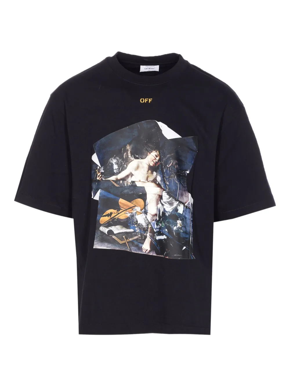

Футболка с принтом "Купидон" и круглым вырезом OFF-WHITE, черный