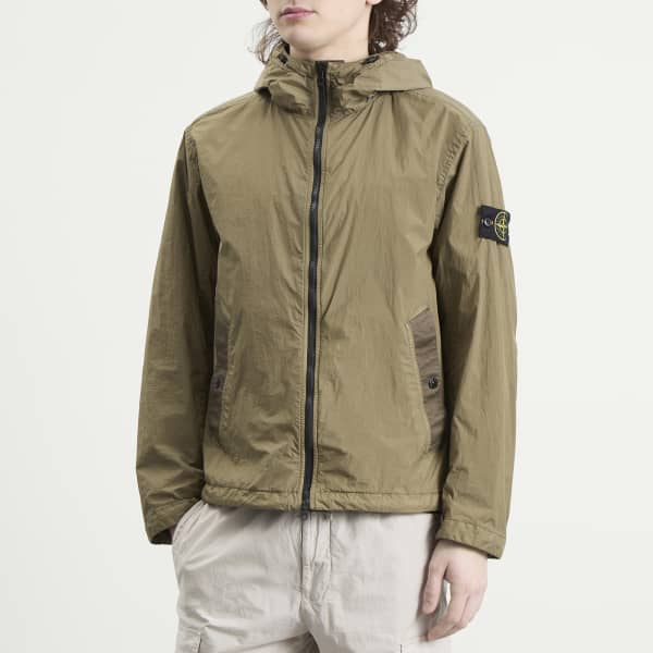 Куртка с капюшоном из жатой ткани Stone Island, military зеленый — фото 2