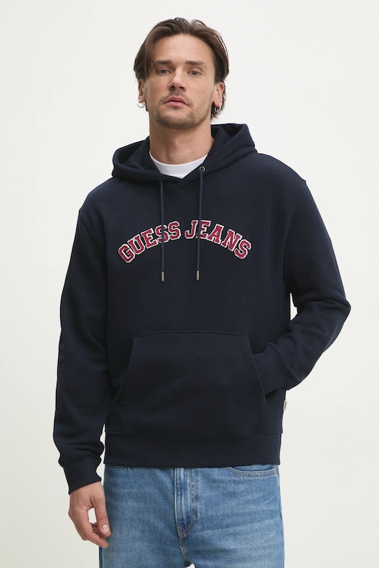 

Хлопковая толстовка Guess Jeans, темно-синий