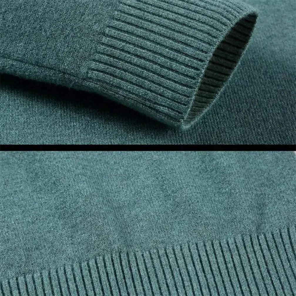 Мужской свитер Slim Fit с высоким воротником, утепленный — фото 3