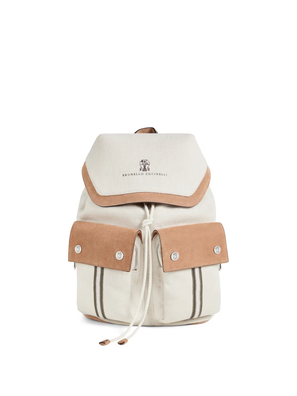 

Рюкзак с вышитым логотипом Brunello Cucinelli Kids, нейтральный