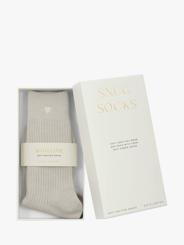 

Сердечки на ребристых носочках Katie Loxton, Off White