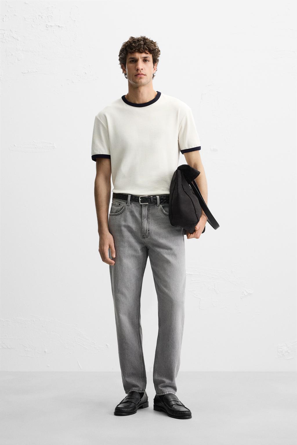 

Облегающие зауженные джинсы ZARA, серый