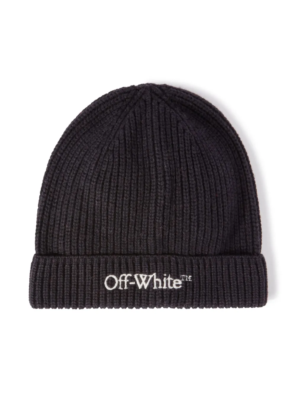 

Шапка бини Bookish в рубчик OFF-WHITE KIDS, черный