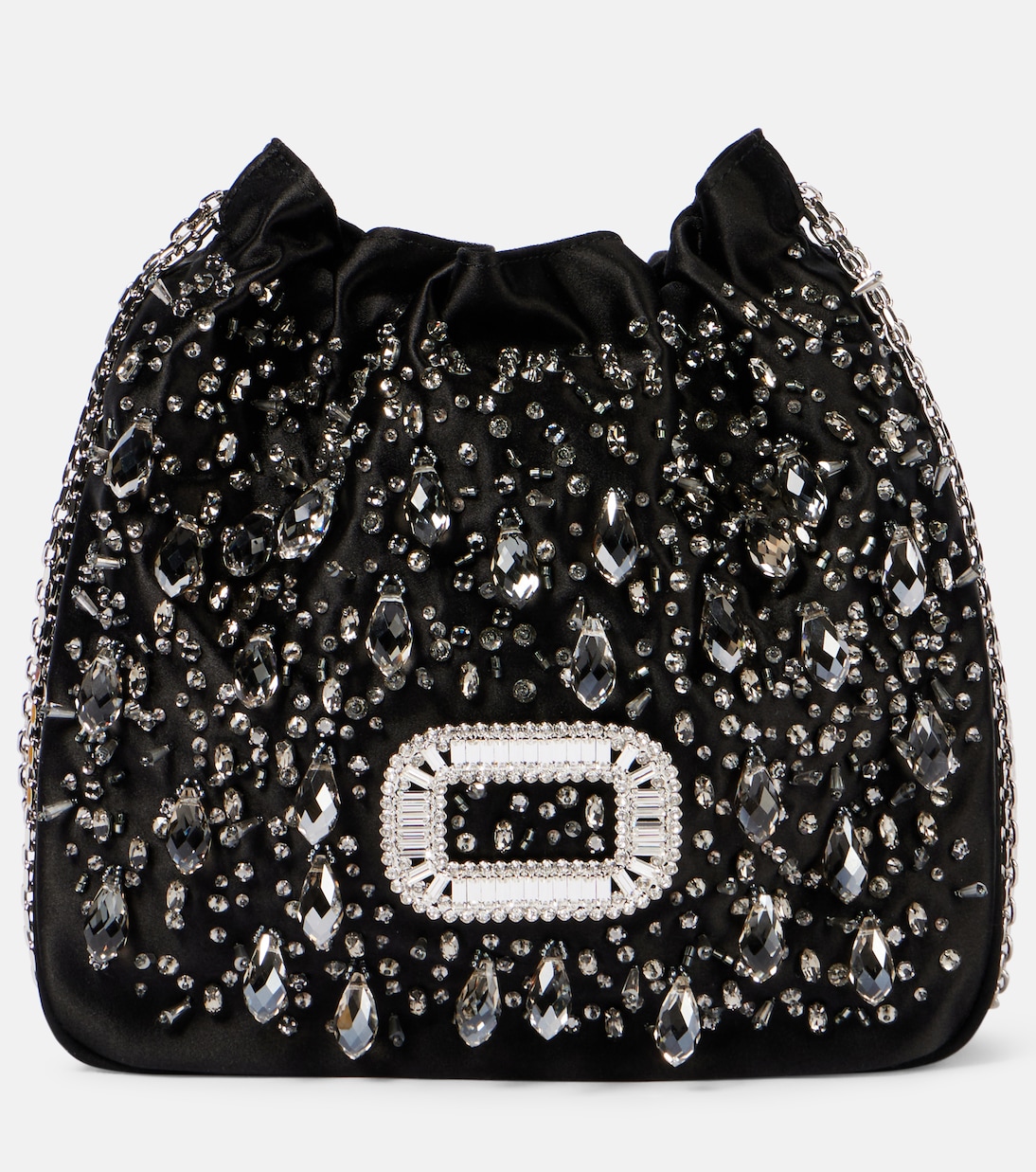 

Pilgrim Mini декорированная атласная сумка-ведро Roger Vivier, черный