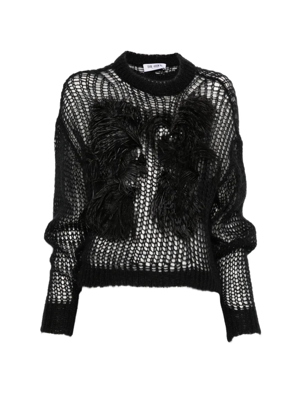 

Свитер с перьями The Attico, черный