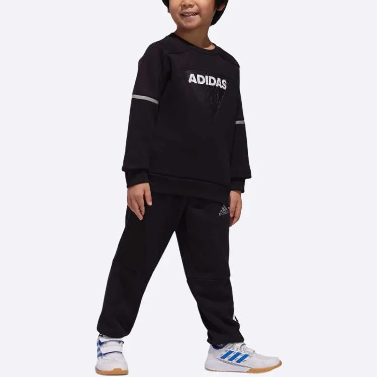 Adidas Детские вязаные спортивные штаны Black для детей 3-7 лет — фото 4