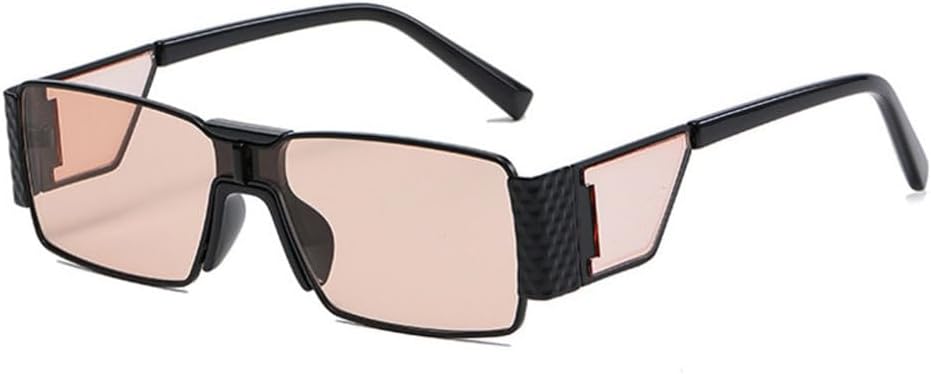 

Женские солнцезащитные очки в стиле ретро-стимпанк прямоугольной формы с градиентным переходом цвета и защитой от УФ-излучения UV400; мужские квадратные солнцезащитные очки в стиле панк DSXLY, Black Champagne