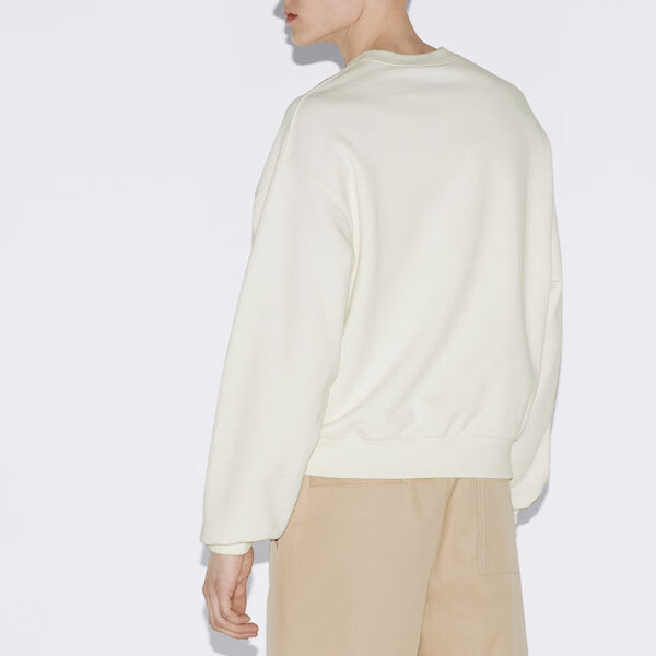 Свитер cotton jersey sweatshirt with print 'off white' Gucci, белый — фото 3