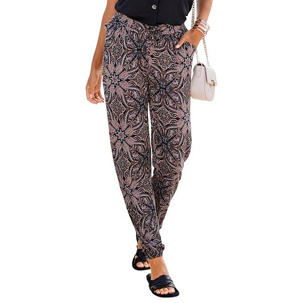 

Женские брюки с присборенным эластичным низом Lascana, Multicolor Print