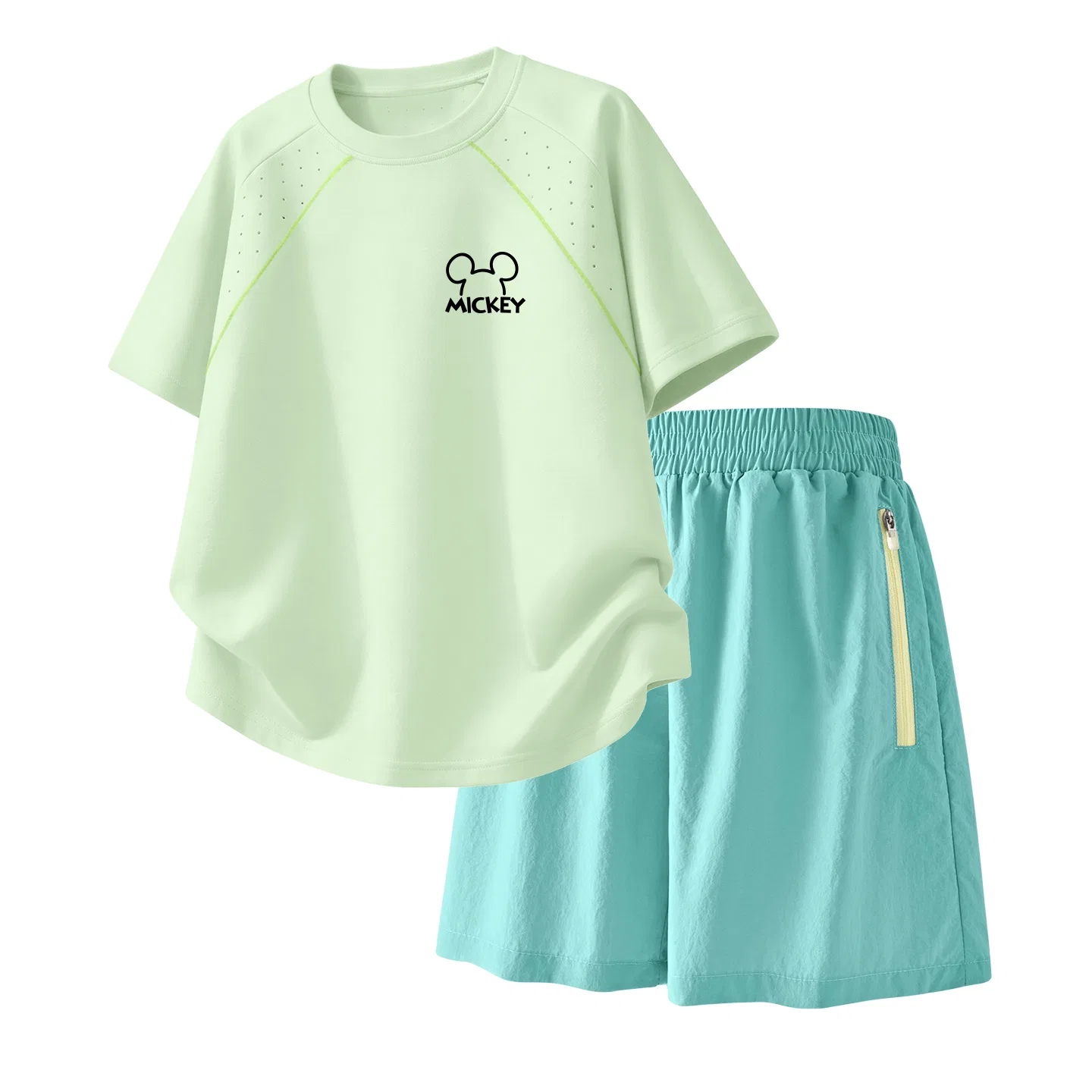 Детский спортивный костюм Casual Sportswear 2 Piece Set Disney, Thick Board H Line K Mountain Green+Solid Color Mint Green