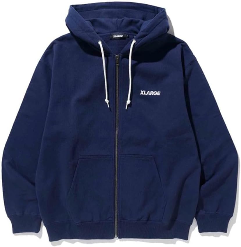 

Мужская толстовка с капюшоном размера XL, стандартный логотип, толстовка на молнии с капюшоном X-Large, темно-синий
