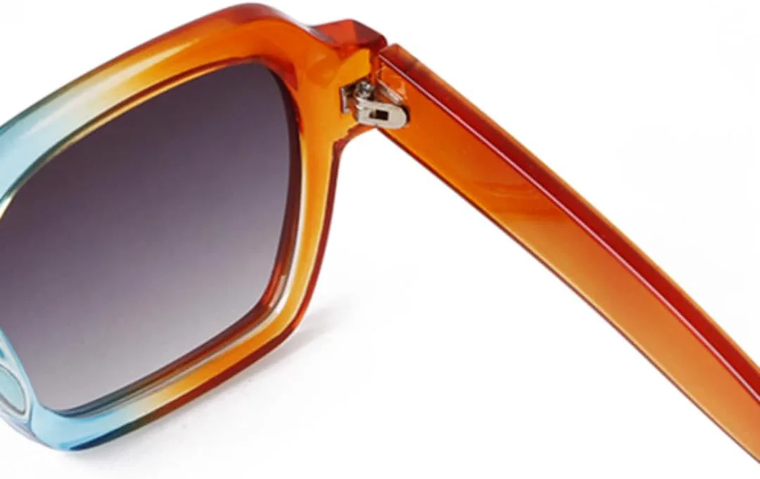 

Модные солнцезащитные очки для женщин и мужчин, с леопардовым принтом, оранжево-синим градиентом, защитой от УФ-излучения UV400, прямоугольной формы VFDHN, 1