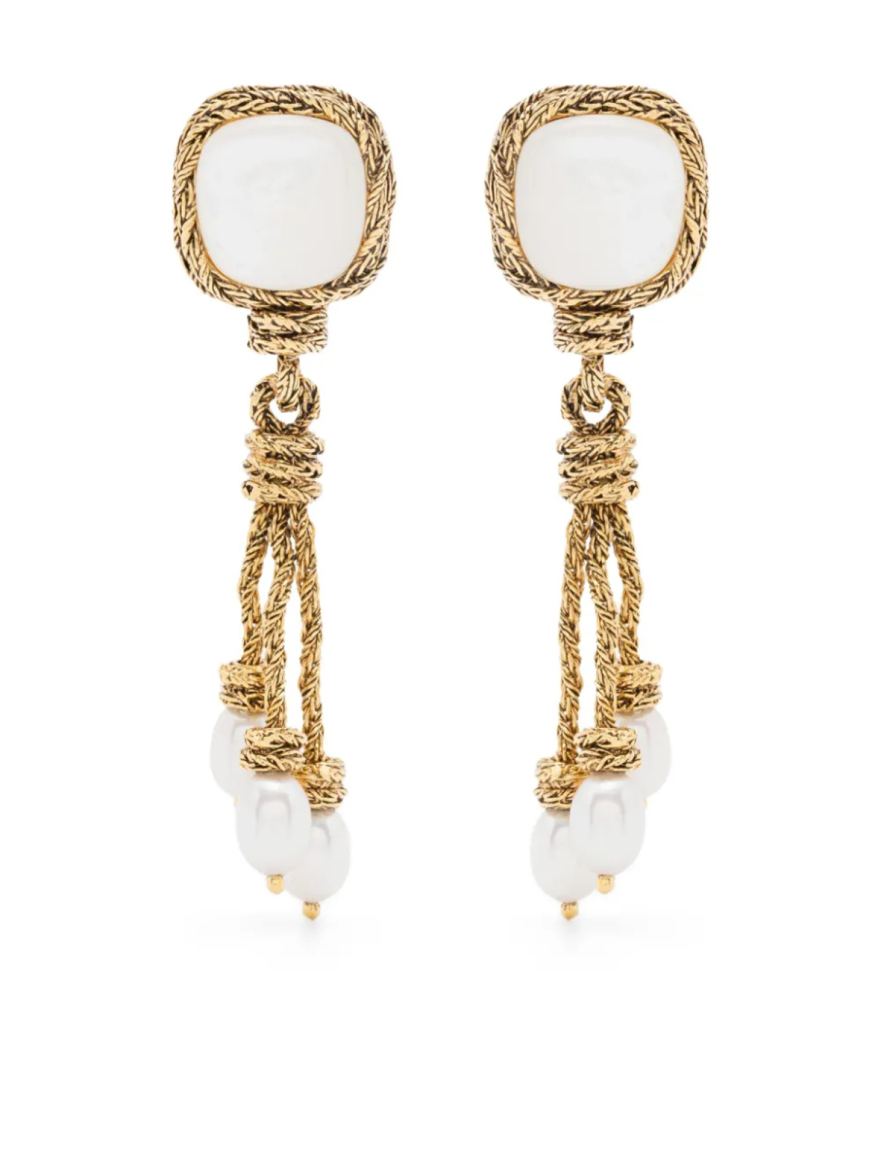 

СЕРЬГИ-КЛИПСЫ ИЗ ПЕРЛАМУТРА MIKI Aurelie Bidermann, золотой