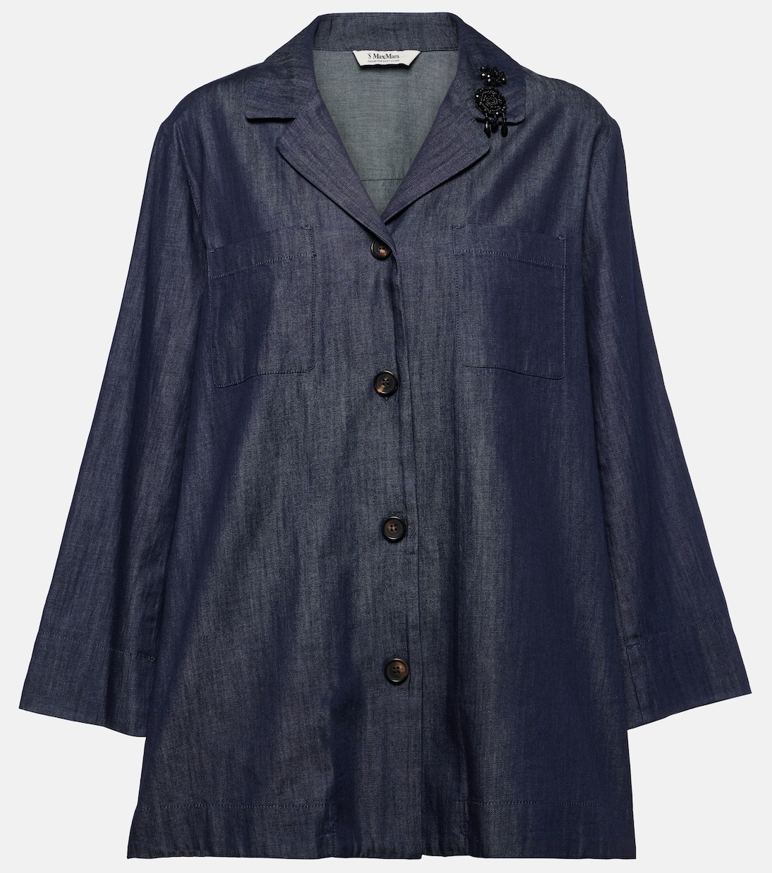 

Топ из хлопкового денима с декором S Max Mara, Scuro Pulito