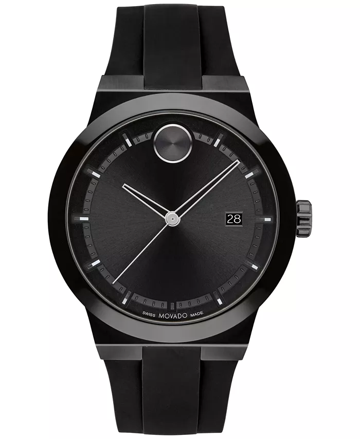 

Мужские часы Swiss Fusion Bold Black с силиконовым ремешком, 42 мм Movado