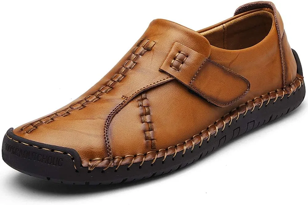 Мужские лоферы UPIShi Leather, коричнево-желтые