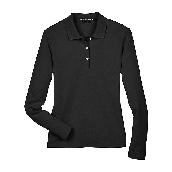 

Женская поло с длинным рукавом из пике Devon & Jones, Black