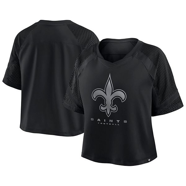 

Женская футболка New Orleans Saints с V-образным вырезом и регланными рукавами Fanatics