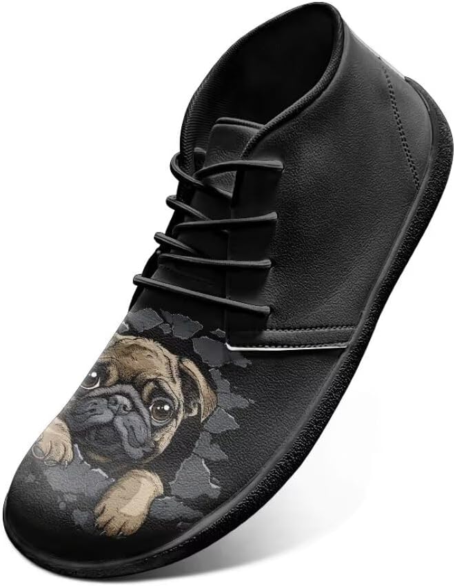 

Ультра-легкие босоножки с принтом для собак для мужчин - кроссовки с нулевым перепадом, минималистичные обувь, идеальны для бега и походов Watdotory, Pug Hole