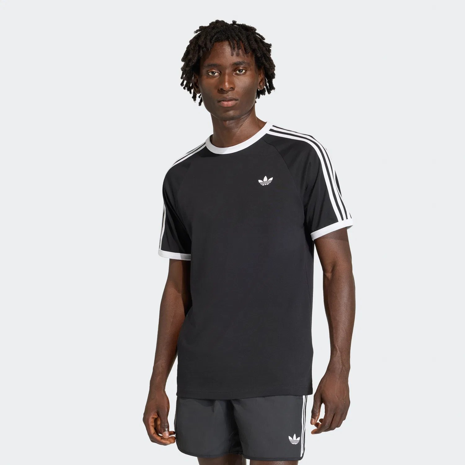 Мужская футболка с 3 полосками, чёрная, от Adidas