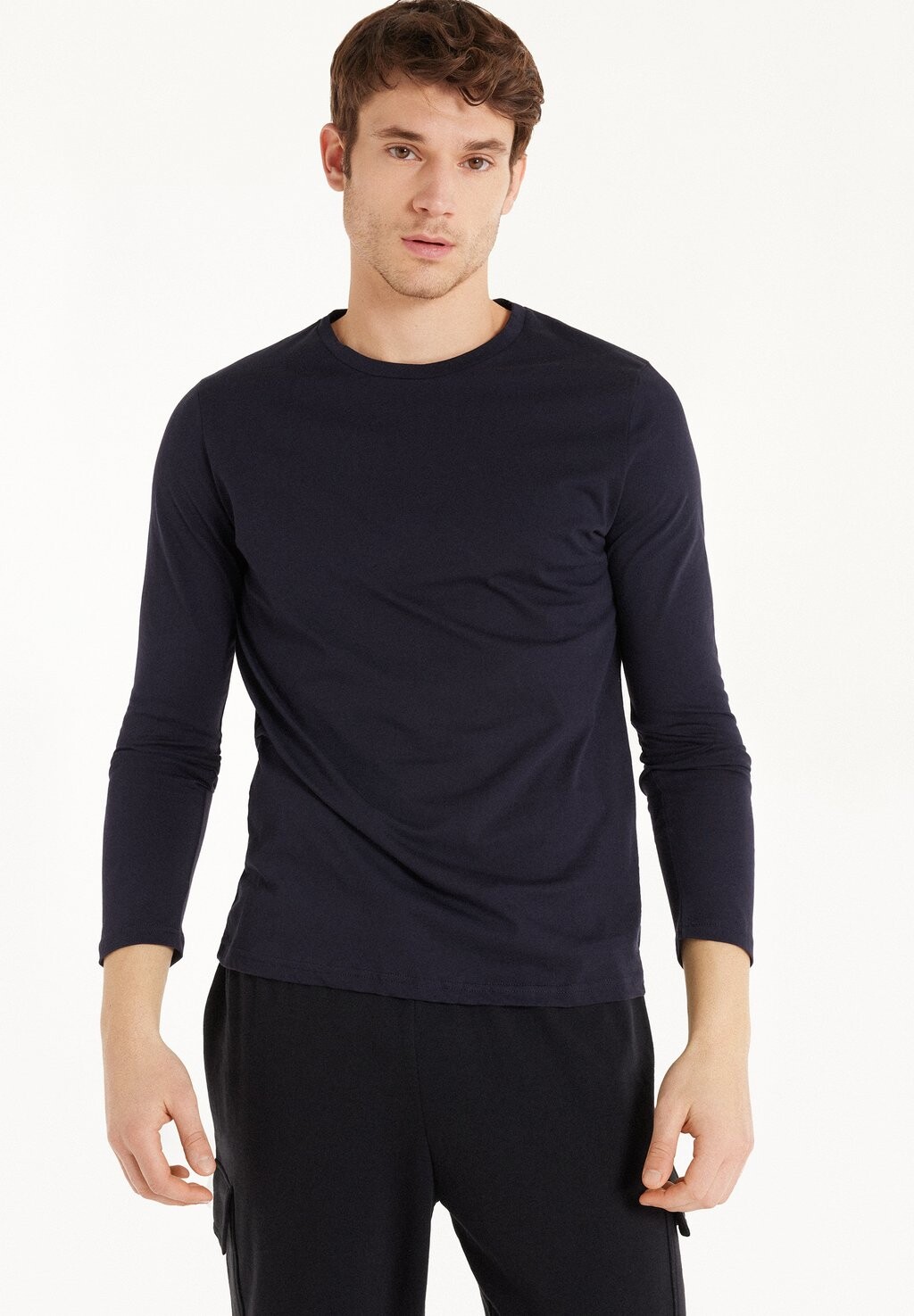 

Рубашка с длинным рукавом LONG SLEEVE ROUND NECK Tezenis, цвет schwarz-deep blue