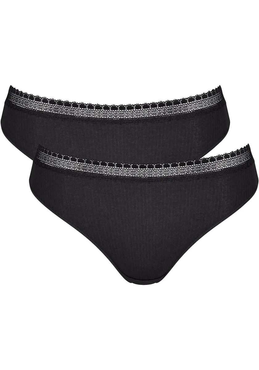 

Трусы sloggi "GO Ribbed R Tai C2P" (2 шт.), ребристая структура, черный