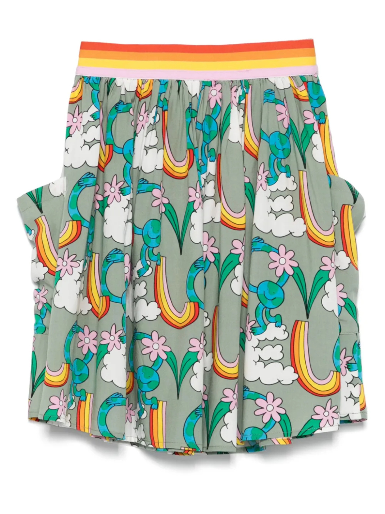 Мини-юбка с графическим принтом Stella McCartney Kids, зеленый — фото 2