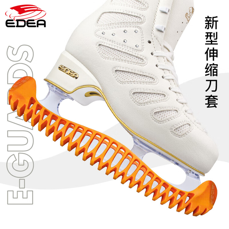 

EDEA Итальянские роликовые коньки с интегрированными чехлами для лезвий, раздвижными чехлами, нескользящие и износостойкие, не требуют заточки, оранжевые, размер M (34-40.5)