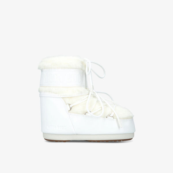 Зимние ботинки Moon Boot из искусственного меха и кожи, белый